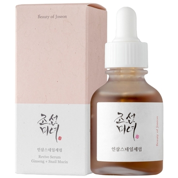 Восстанавливающая сыворотка для лица Beauty of Joseon Revive Serum с женьшенем и муцином улитки 30 мл - Pampik