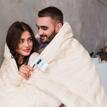 Ковдра вовняна MirSon Carmela Hand Made №1358, демісезонна, 110x140 см, жовто-біла - Pampik - 9