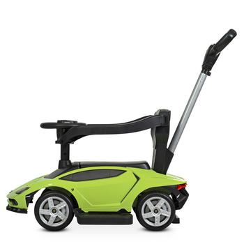 Машинка-толокар Bambi M 3726-5 2 в 1, с родительской ручкой, зеленая (25691) - Pampik - 2