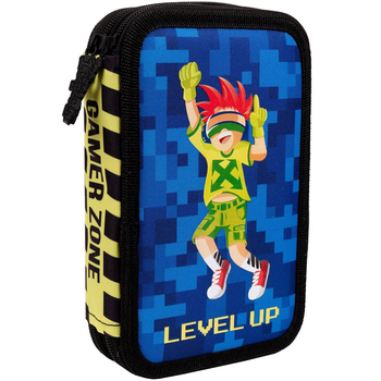 Пенал жесткий 1 Вересня HP-01 Gamer Zone, 13х21х4 см, черный с синим (533439) - Pampik