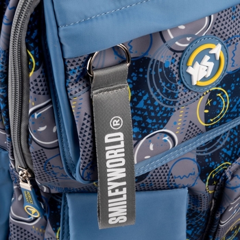 Рюкзак Yes TS-43 Smiley World, серый с голубым (559540) - Pampik - 11