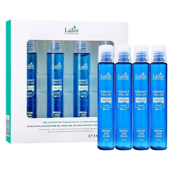 Філер для відновлення волосся La'dor Perfect Hair Fill-Up, 52 мл (4 шт. по 13 мл) (8809500816683) - Pampik