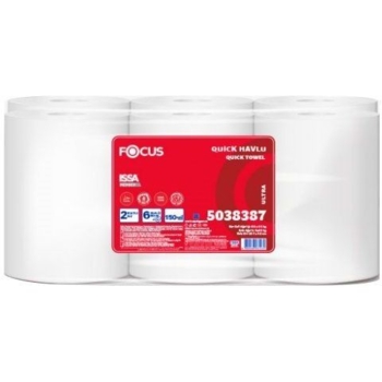 Паперові рушники Focus Quick Towel Autocut двошарові 6 рулонів - Pampik