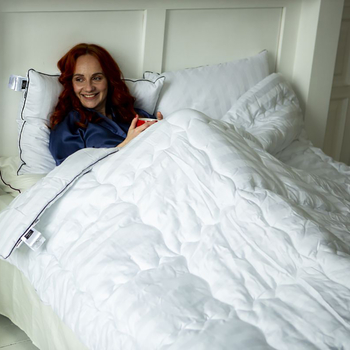 Ковдра антиалергенна MirSon Royal Pearl Hand Made EcoSilk №066, демісезонна, 110x140 см, біла - Pampik - 8