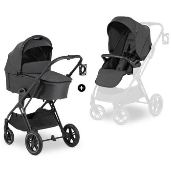 Универсальная коляска 2 в 1 Hauck Vision X Set Melange Black, черная (16523-2) - Pampik - 2