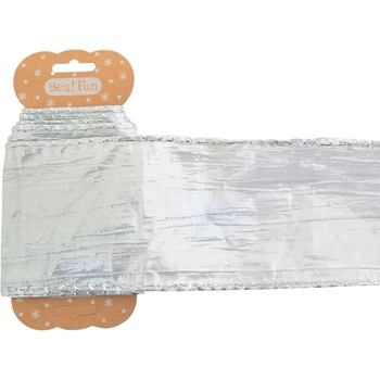 Лента декоративная упаковочная Yes! Fun 6х200 см креш серебряная (750325) - Pampik