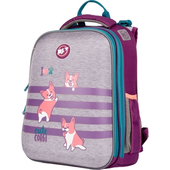 Рюкзак каркасний Yes H-12 Corgi, сиреневый с серым (559020) - Pampik