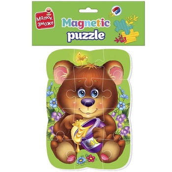 Пазли на магніті Vladi Toys Малюк зможе Ведмежа А5 12 елементів (VT3301-04) - Pampik - 2