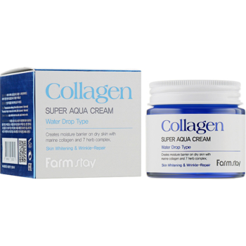 Зволожувальний крем для обличчя FarmStay Collagen Super Aqua Cream, з колагеном, 80 мл - Pampik - 2