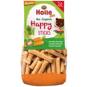 Палички спельтові Holle Happy Sticks Морква-Фенхель, органічні, 100 г (46234) - Pampik