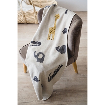 Дитяча ковдра Kaiser Тваринки Органік, 100х80 см, молочна (65220) - Pampik - 8