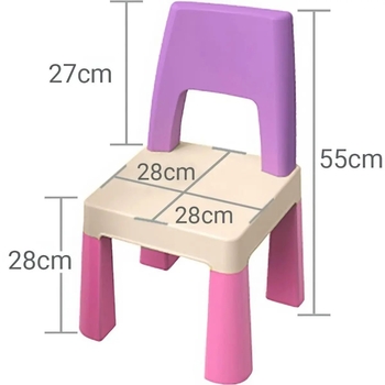 Комплект Poppet Color Pink: стілець + подушка на стілець 55x28x28 см (PP-003P-G) - Pampik - 4
