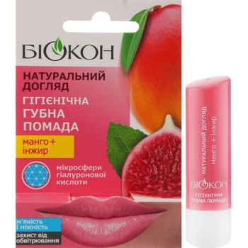Гігієнічна губна помада Біокон Натуральний догляд Манго + Інжир 4.6 г - Pampik