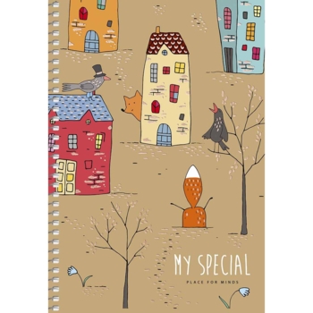 Тетрадь для записей Student А5, в клеточку, спираль, 96 л., Музыкальный квартал (A5-SC-096-6101K) - Pampik