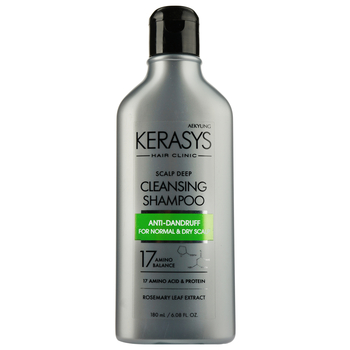 Шампунь для глибокого очищення Kerasys Hair Clinic Anti-Dandruff Rosemary Leaf Extract, 180 мл - Pampik