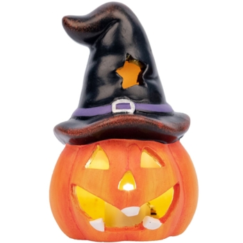 Статуэтка Yes! Fun Halloween Pumpkin in hat LED, 10 см (974188) - Pampik