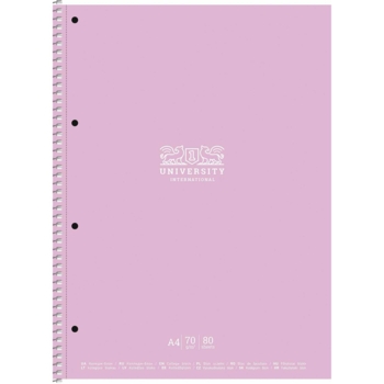 Колледж-блок Student, А4, в клеточку, спираль, 80 л., University international, розовый (A4-CC-080-6508K) - Pampik