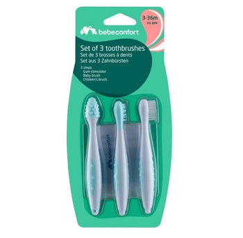 Набор зубных щеток Bebe Confort Set of 3 Toothbrushes, 3 шт., синий (3106203000) - Pampik - 3