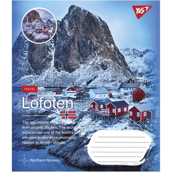 Зошит загальний Yes Northern Travel, A5, в лінію, 48 листів - Pampik