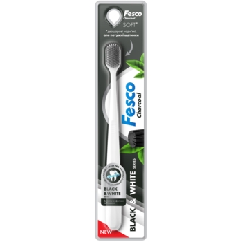 Зубна щітка Fesco Black and White Series Soft, білий - Pampik