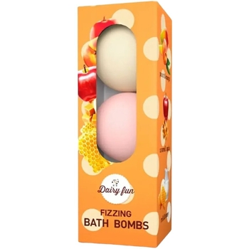 Светящиеся бомбы для ванн Delia Cosmetics Dairy Fun персик, манго, яблоко 300 г (3 шт. x 100 г) - Pampik