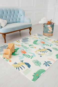 Дитячий двосторонній складний килимок Poppet Велике сафарі та Маленькі кити, 200х150x1 см (PP027-150H) - Pampik - 12