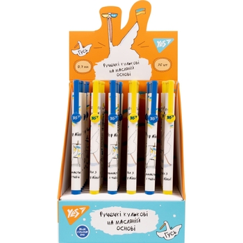 Ручка шариковая Yes Гусь автоматическая синие чернила упаковка 36 шт. (412162) - Pampik