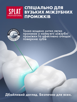 Нитка зубна Splat Professional Dental Floss Mint & Silver з волокнами срібла та м'ятою, 30 м - Pampik - 6