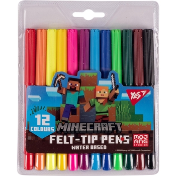 Фломастери Yes Minecraft, 12 шт. (650544) - Pampik