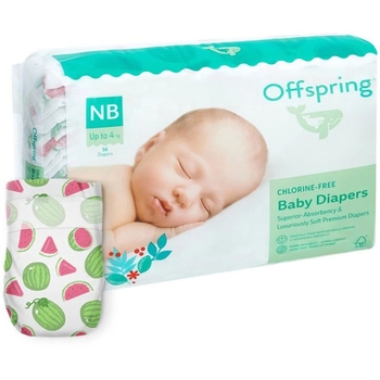 Підгузки Offspring Wondermelon NB (до 4 кг) 56 шт. (DP-OI-FAT-NB56P-WML) - Pampik - 2