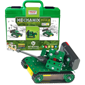 Конструктор Zephyr Mechanix Battle Station металлический с электромотором в кейсе 118 частей 5 моделей - Pampik