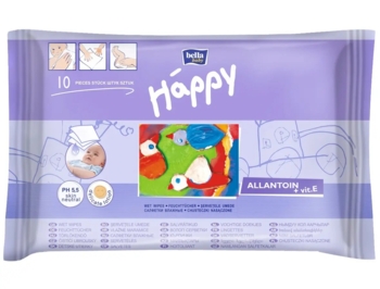 Вологі серветки Bella Baby Happy із вітаміном Е, 10 шт. - Pampik