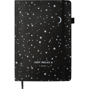 Блокнот деловой Buromax Relax А5 96 л. без линирования (черный бумага) обложка искусственная кожа белый (BM.295401-12) - Pampik