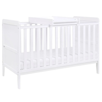 Кроватка Tutti Bambini Rio с пеленатором и матрасом Deluxe Eco Fibre 140 х 70 см белая (211030/1111.01) - Pampik