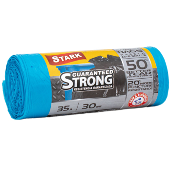 Пакеты для мусора Stark крепкие, 35 л, 30 шт., синие - Pampik