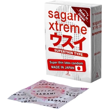 Презервативы Sagami Xtreme Superthin ультратонкие 3 шт. (4974234811878) - Pampik