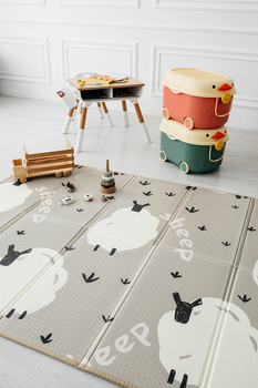 Дитячий килимок Poppet Баранчик Шейп та Дім звіряток двосторонній складний 200х150x1 см (PP023-150H) - Pampik - 14