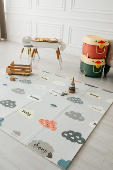 Дитячий килимок Poppet Літаюче слоненя та Ніжні хмаринки двосторонній складний 200х150x1 см (PP025-150H) - Pampik - 13