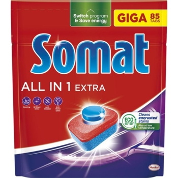 Таблетки для посудомийної машини Somat All in 1 Extra, 85 шт. - Pampik