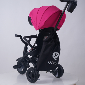 Велосипед складаний триколісний дитячий Qplay Nova+ Rubber Floral Pink (S700-13Nova+FloralPink) - Pampik - 10