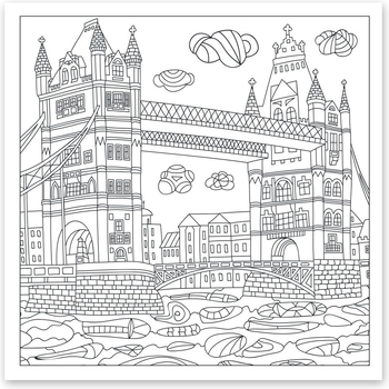 Розмальовка антистрес Santi Архітектурні споруди 20 сторінок (742914) - Pampik - 2
