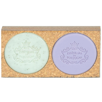 Набір мила Essencias de Portugal Фіалка + Лаванда 50 г х 2 шт. в корковій коробці - Pampik
