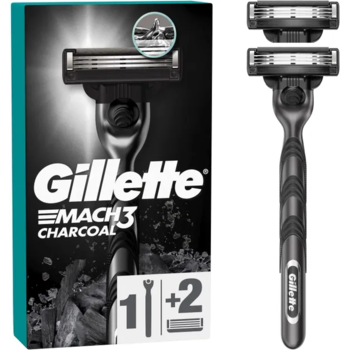 Станок для гоління Gillette Mach3 Charcoal з 2 змінними картриджами - Pampik