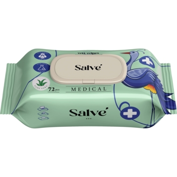Серветки вологі медичні Salve, 72 шт. - Pampik