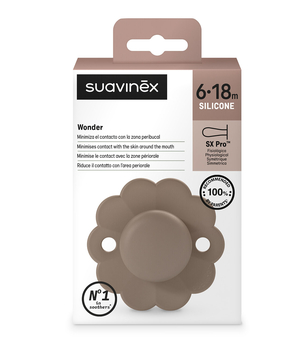 Пустушка фізіологічна Suavinex Wonder, силіконова, 6-18 місяців, коричневий (308394) - Pampik - 3