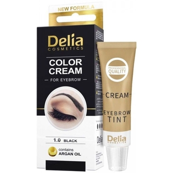 Крем-краска для бровей Delia Cosmetics с маслом арганы оттенок 1.0 Черная 15 мл - Pampik