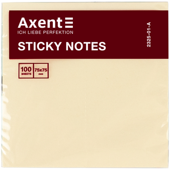 Блок бумаги Axent с клейким слоем 75x75 мм 100 листов пастельные цвета - Pampik