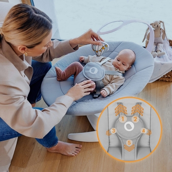 Крісло-гойдалка Lionelo Iris Grey Concrete, сірий - Pampik - 13