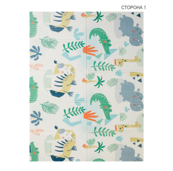 Дитячий двосторонній складний килимок Poppet Велике сафарі та Маленькі кити, 200х150x1 см (PP027-150H) - Pampik - 2