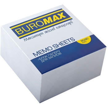 Блок бумаги для заметок Buromax проклеенный 90х90х50 мм белый (BM.2214) - Pampik